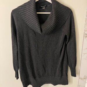 Cable & Gauge Charcoal Cowl Neck Sweater, Size S